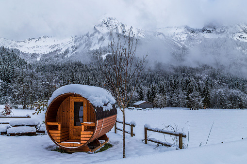 Sauna in de winter