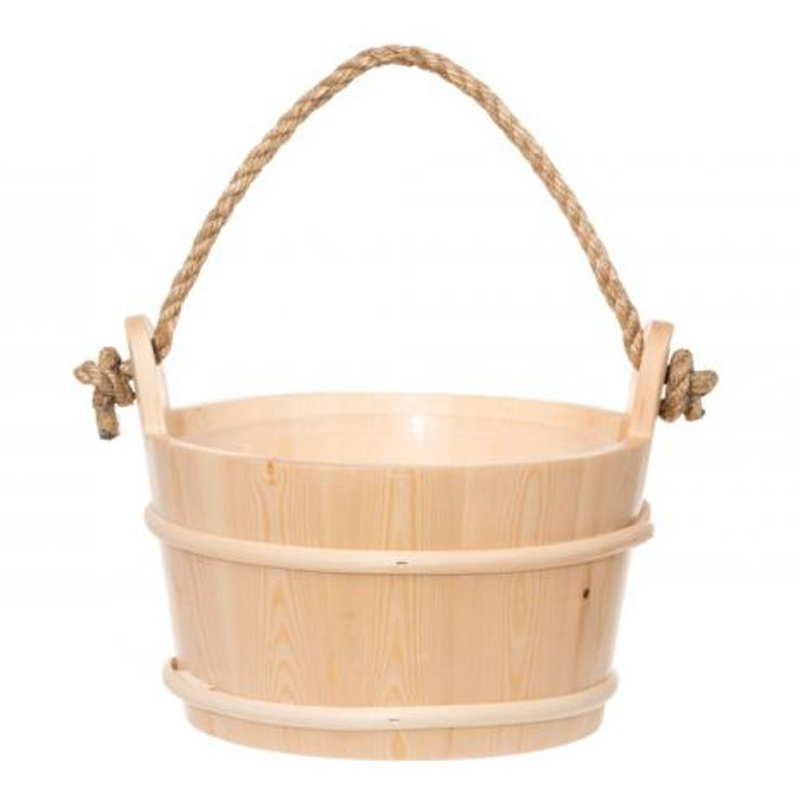 4Living sauna emmer hout met touwgreep | 4 liter