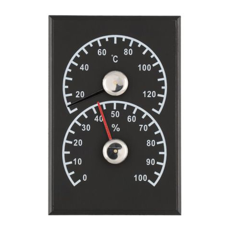 4Living sauna thermo/hygrometer hout zwart