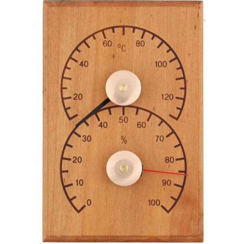 4Living sauna thermo/hygrometer hout bruin