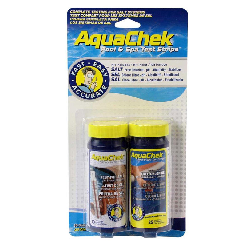 Aquachek zout + chloor teststrips | 5 in 1