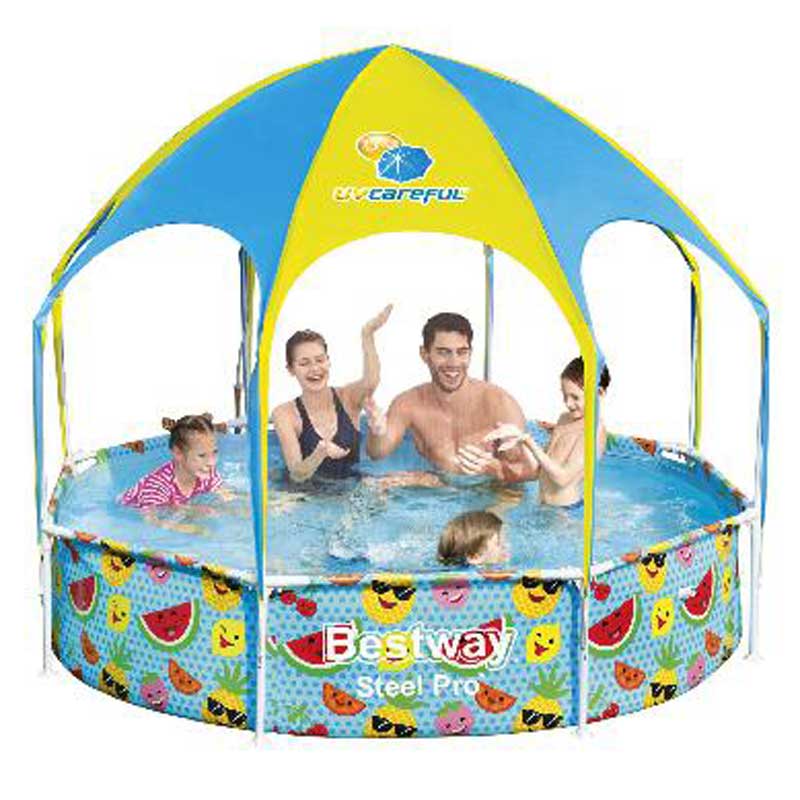 Bestway Steel Pro zwembad met zonnescherm | Ø 244 x 51 cm