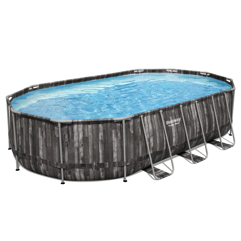 Bestway Power Steel Wood zwembad | 610 x 366 x 122 cm