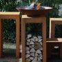 ADEZZ vuurschaal cortenstaal Ø 120 x 21 cm brandend in gebruik