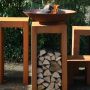 ADEZZ vuurschaal cortenstaal Ø 200 x 31 cm brandend in gebruik