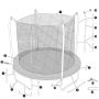 Bestway trampoline met veiligheidsnet Ø 305 cm tekening