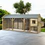 Glorenza kippenhok Eva | 393 x 95 x 148 cm in een tuin