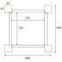 Glorenza kippenhok Hooiberg Sem | 128 x 110 x 190 cm afmeting 