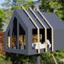 Heeej Open Framed Feeder vogelvoederhuisje op paal donkergrijs frame huisje