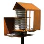 Heeej Tweet House vogelvoederhuisje op paal cortenstaal productfoto