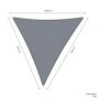 Sunfighters schaduwdoek waterdicht driehoek grijs 400 x 500 x 540 cm