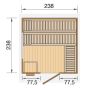 Weka Kuopio buitensauna 238 x 238 x 253 cm