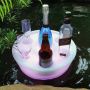 Splash-X drijvende spa bar met LED verlichting op water paars