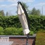 Sun Garden parasol rond beige Ø 375 cm sfeer ingeklapt
