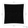 Sunfighters schaduwdoek 420 x 420 cm waterdoorlatend zwart