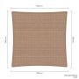 Sunfighters schaduwdoek 600 x 600 cm waterdoorlatend zand