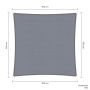 Sunfighters schaduwdoek waterdicht vierkant 500 x 500 cm grijs