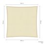 Sunfighters schaduwdoek waterdicht vierkant 500 x 500 cm ivoor
