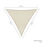 Sunfighters schaduwdoek waterdoorlaten ivoor met de afmetingen 360x360x360 cm