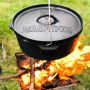 Valhal Dutch Oven 6,1 liter in gebruik buiten met deksel