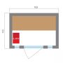 Vapeur ZEN binnensauna 153 x 110 x 190 cm afmetingen