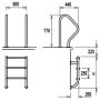 Zwembadtrap RVS 2-delig met 5 treden AISI 316 afmetingen