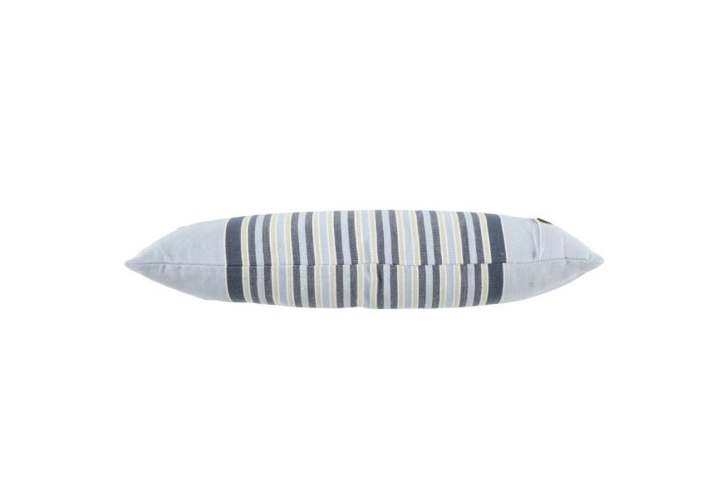 4Living gestreept sauna kussen blauw 55 x 22 cm zijkant