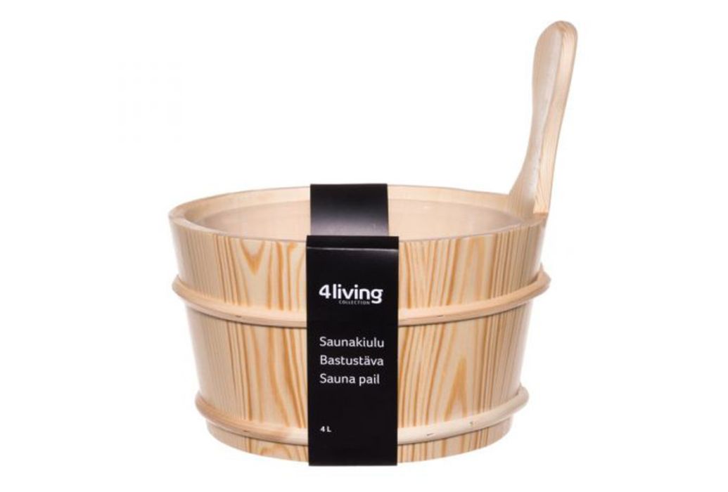 4Living houten sauna emmer 4 liter verpakking