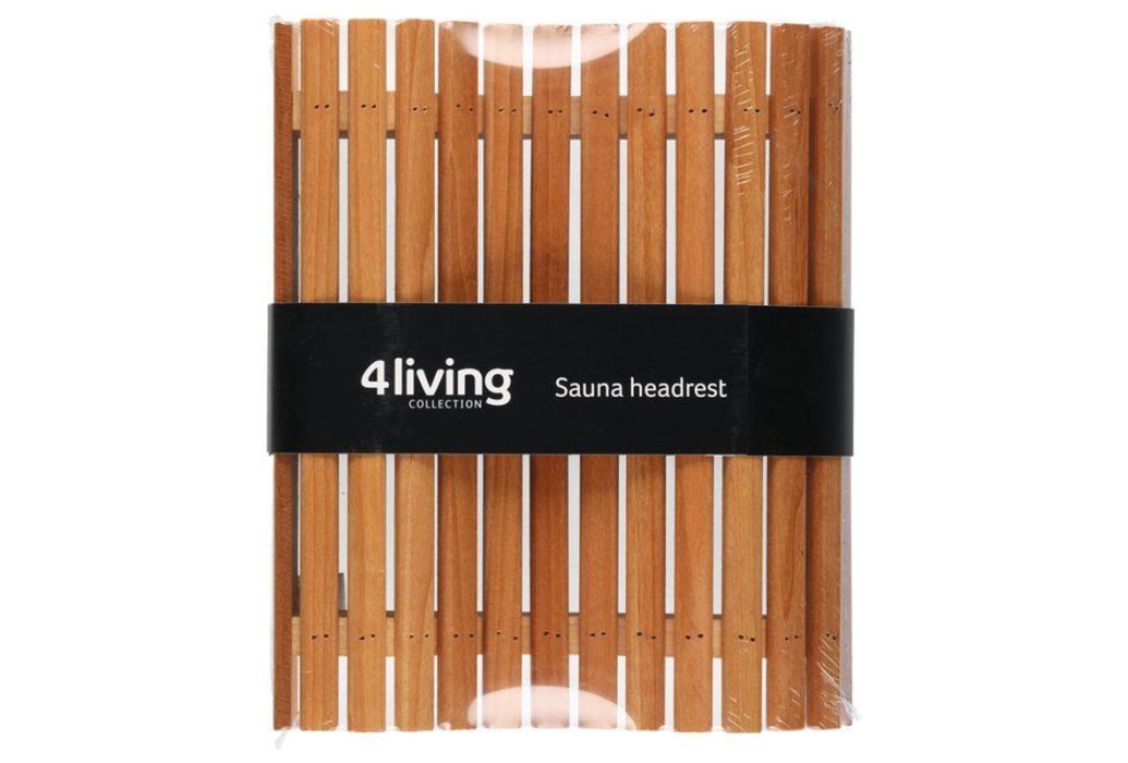 4Living houten sauna hoofdsteun donker verpakking