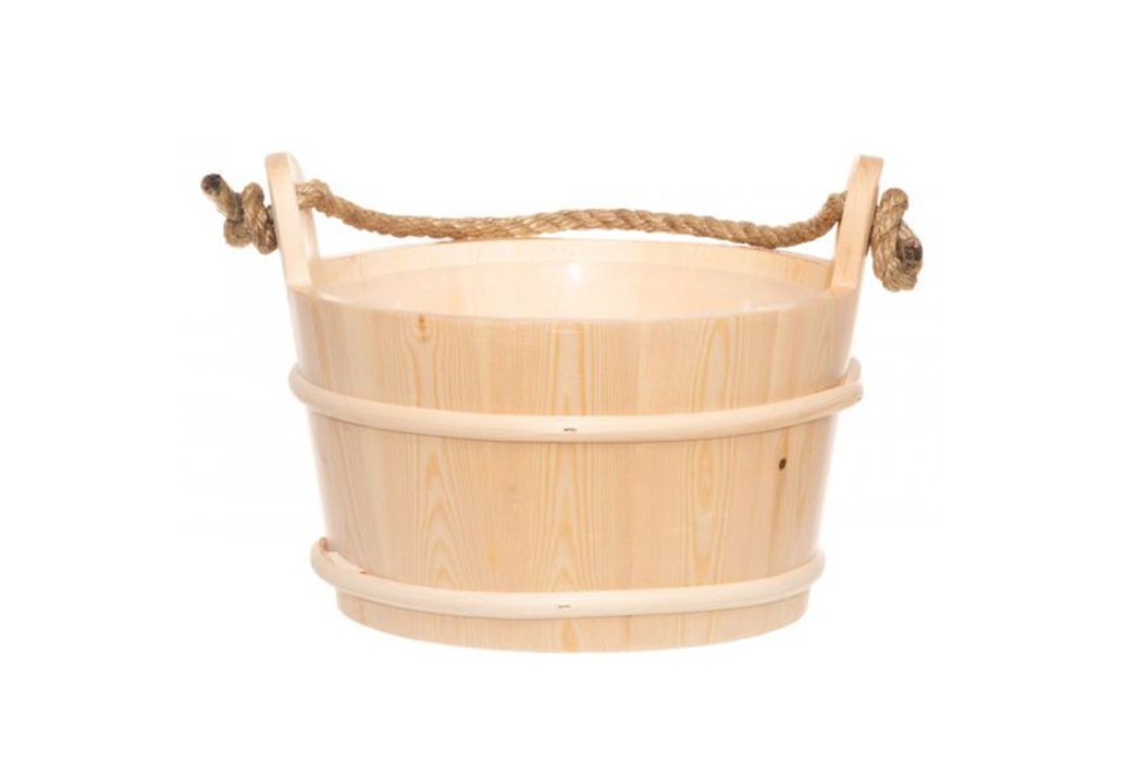 4Living sauna emmer hout met touwgreep 4 liter