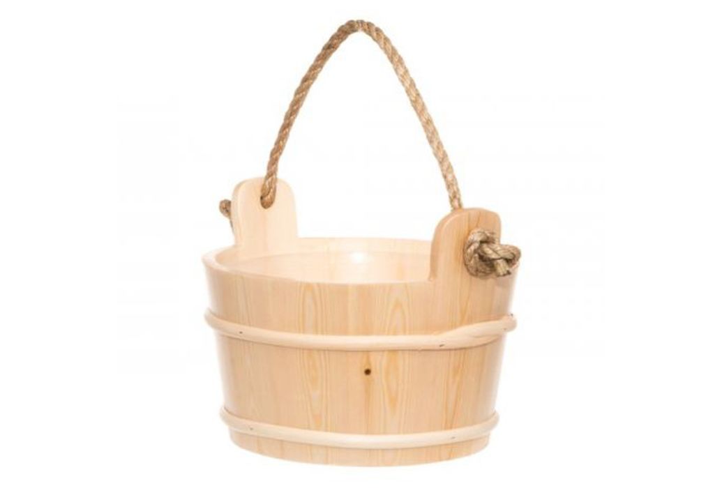 4Living sauna emmer hout met touwgreep 4 liter