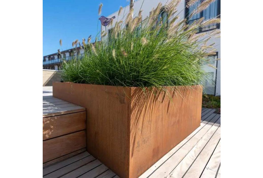 ADEZZ Cortenstaal plantenbak Carrez 300 x 100 x 60 cm sfeer