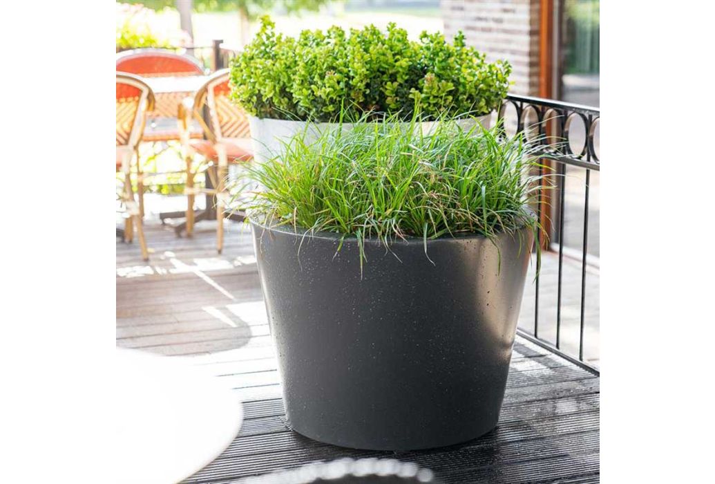 ADEZZ Aluminium plantenbak Conic Ø 100 x 80 cm met planten