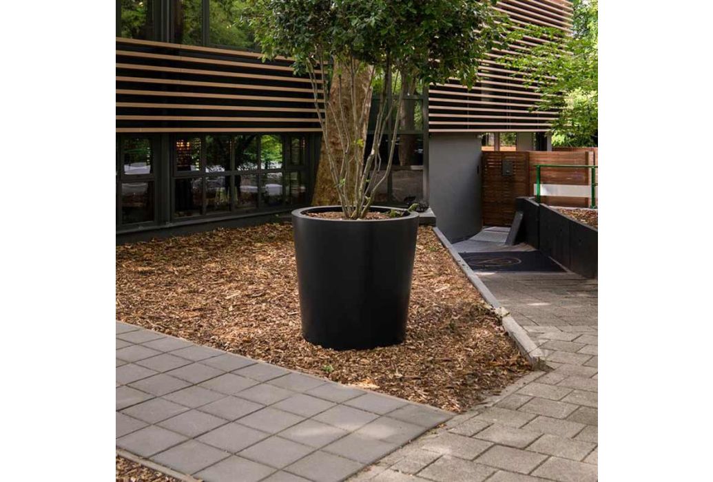 ADEZZ Aluminium plantenbak Conic Ø 120 x 100 cm met planten