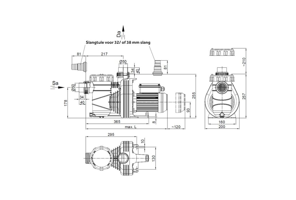 Afmetingen Speck Plus pomp