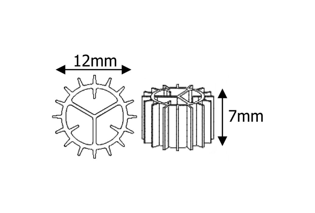 AquaForte Bio Carrier type KNS tekening maten 