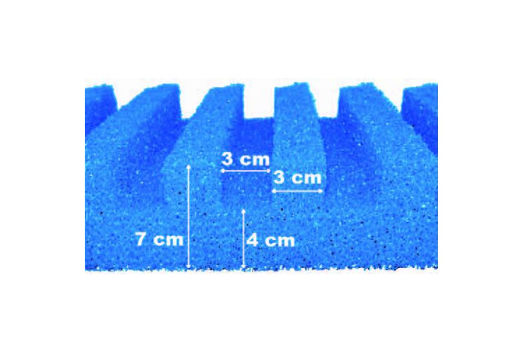 AquaForte Filterschuim T profiel 58x27cm Afmetingen 