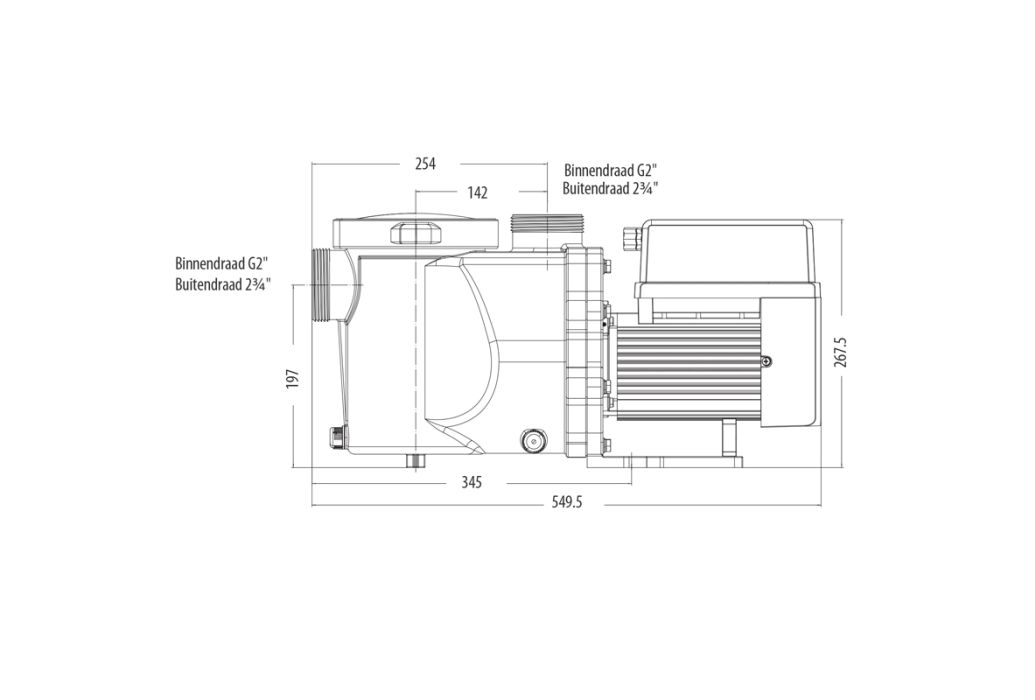 AquaForte Eco IVS 75 variabele zwembadpomp tekening