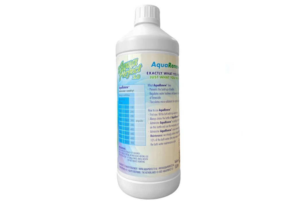 AquaPerfect 2.0 AquaRenew compleet wateronderhoud voor je spa | 1 liter achterkant fles