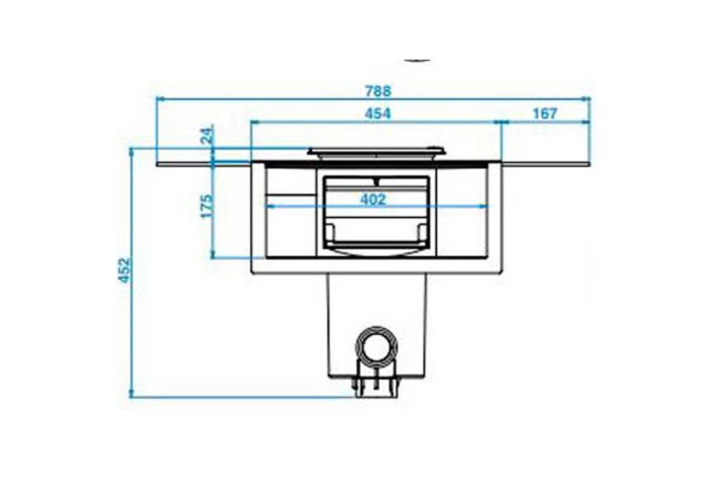 BWT Aquareva skimmer hoge waterlijn | grijs afmeting