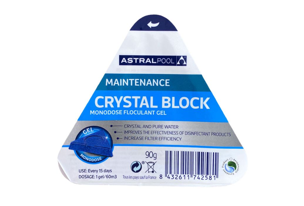 AstralPool Crystal Block vlokkingsmiddel verpakking