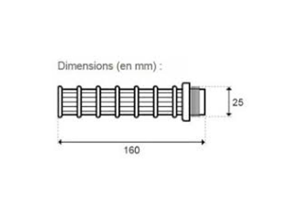 AstralPool Cantabric zandfilter zeef set ¾” x 160 mm tekening maat