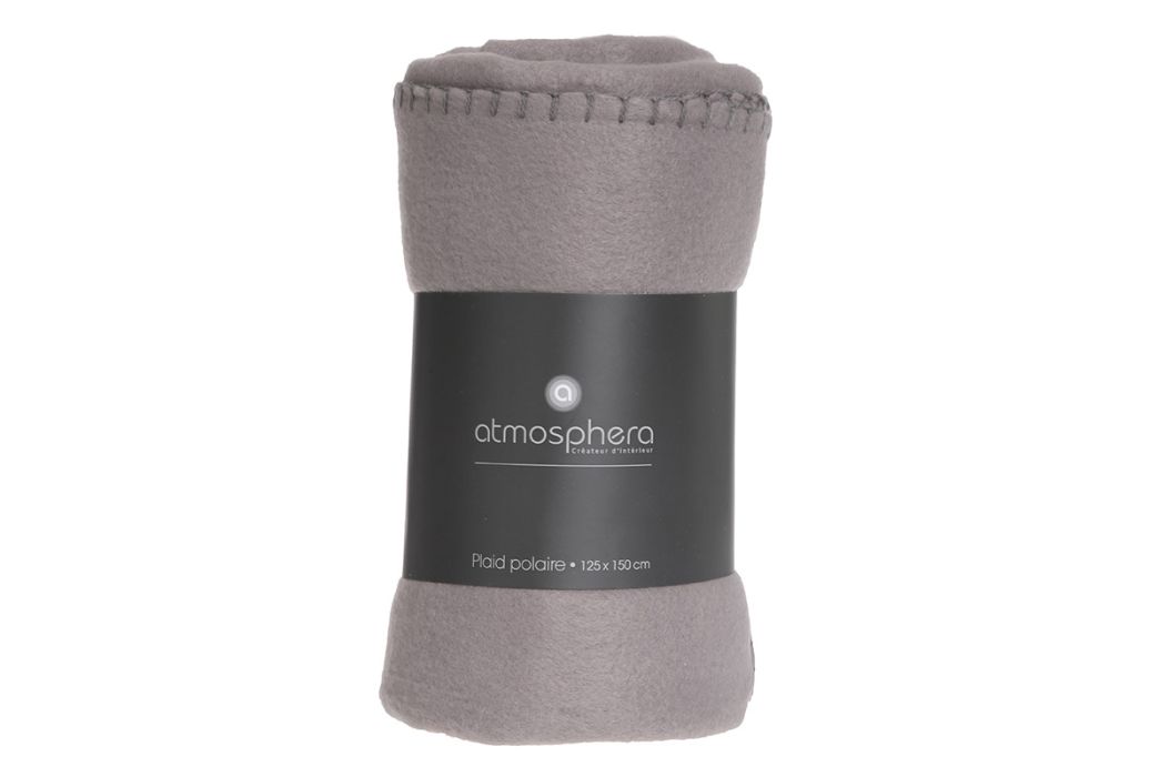 Atmosphera luxe fleece plaid 125 x 150 cm opgerold 