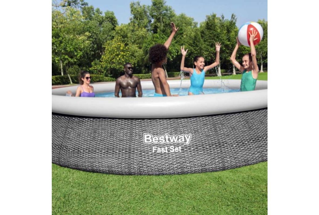 Bestway Fast Set Rotan zwembad Ø 457 x 84 cm met mensen 1
