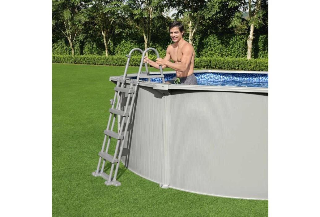 Bestway Hydrium metalen zwembad Ø 300 x 120 cm sfeer zwembadtrap