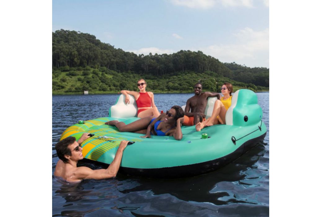 Bestway Hydro Force Sunny Lounge eiland zonder schaduwdoek met mensen
