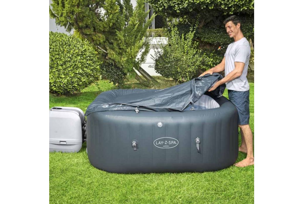Bestway Lay-Z-spa Hawaii hydrojet pro cover opzetten