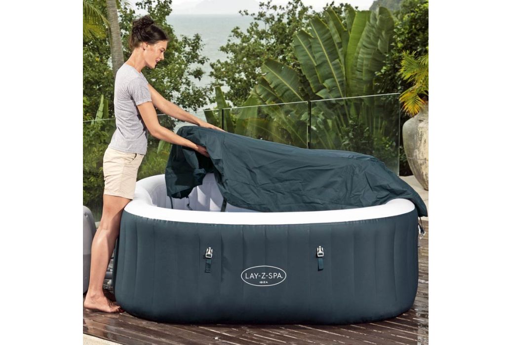 Bestway Lay-Z-Spa Ibiza cover opzetten