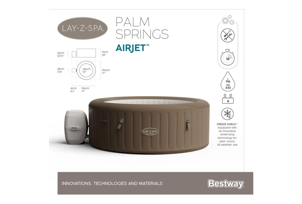 Bestway Lay-Z-Spa Palm Springs spa specificaties