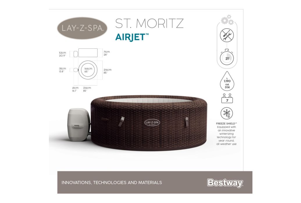 Bestway Lay-Z-spa St. Moritz spa specificaties